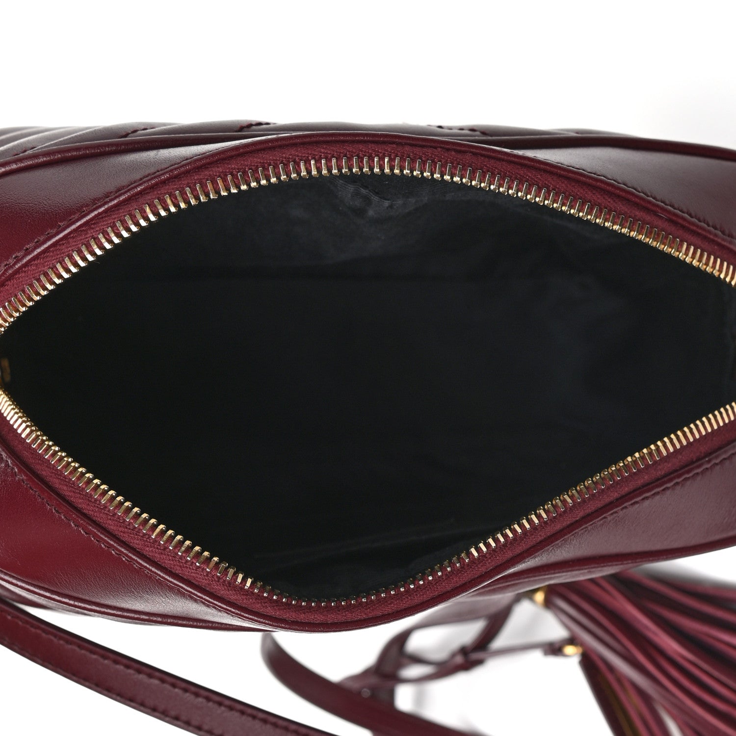 Saint Laurent Calfskin Matelasse Monogram Lou Camera Bag Dark Legion Red 6 of 10