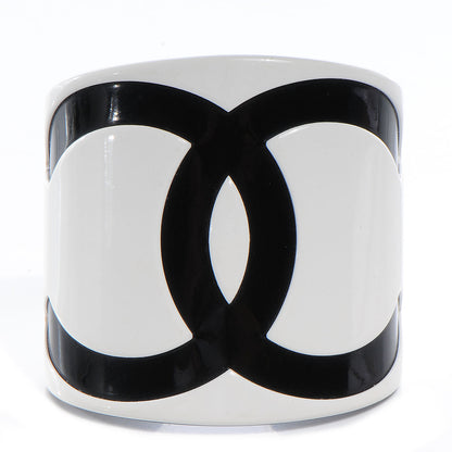 Chanel Resin CC Cuff Black White 1 of 4