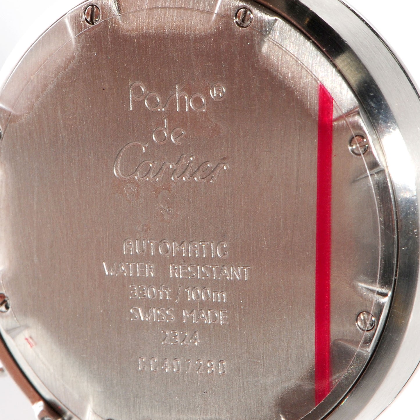 Stainless Steel 35mm Pasha de Automatic Watch Salmon