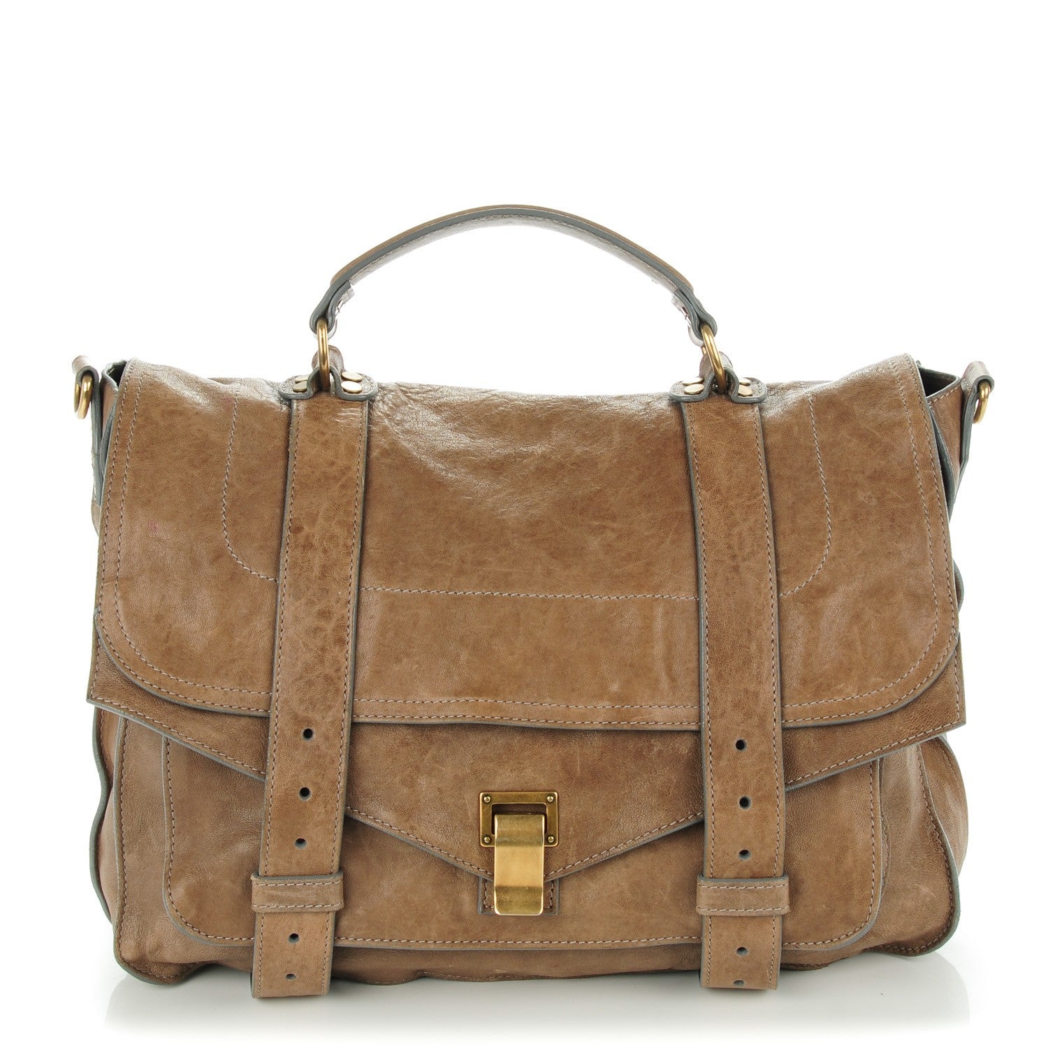 Proenza Schouler Lambskin Large PS1 Satchel Smoke 1 of 9