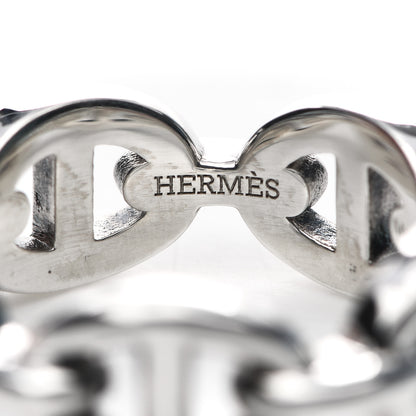 Hermes Sterling Silver PM Chaine d'Ancre Enchainee Band Ring 49 5 3 of 6