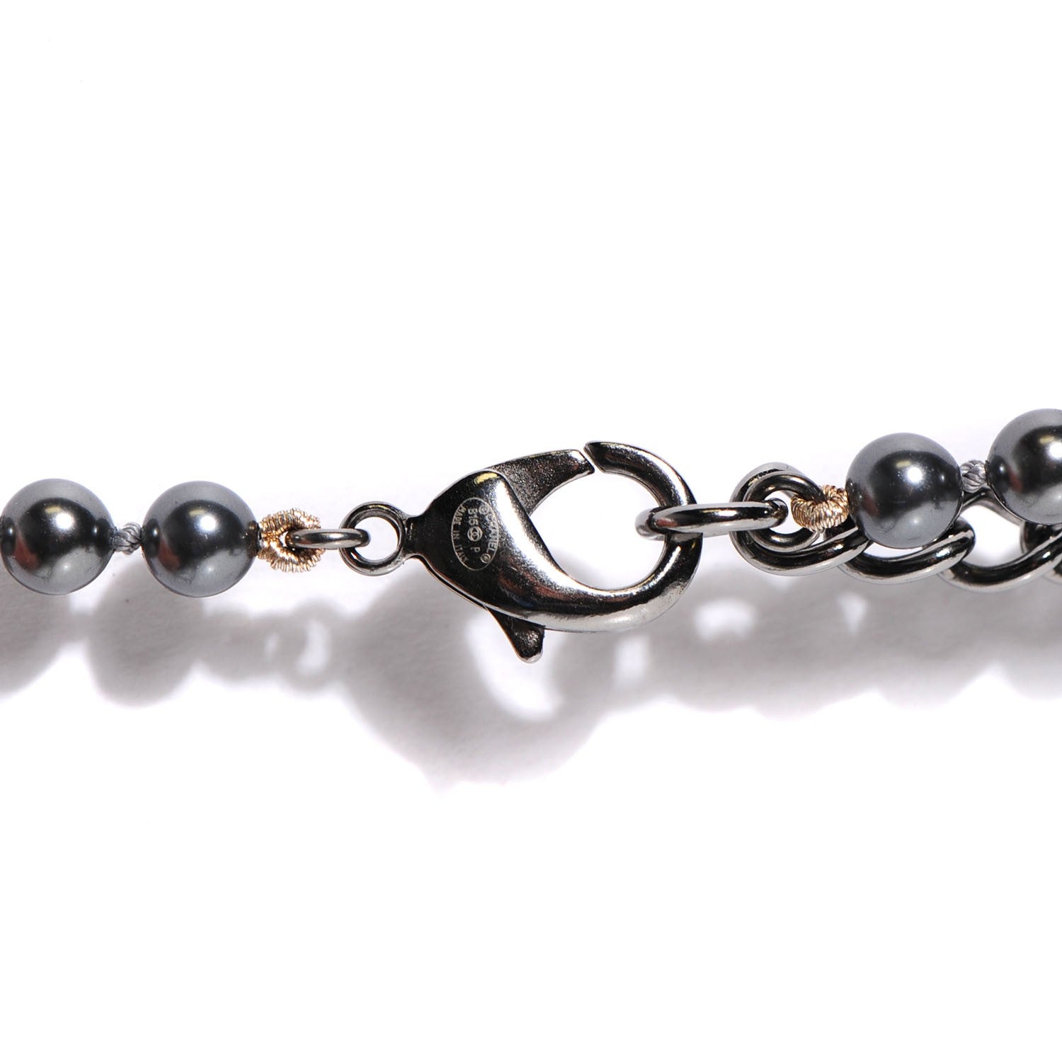Chanel Ruthenium Beaded CC Long Necklace Black 3 of 4