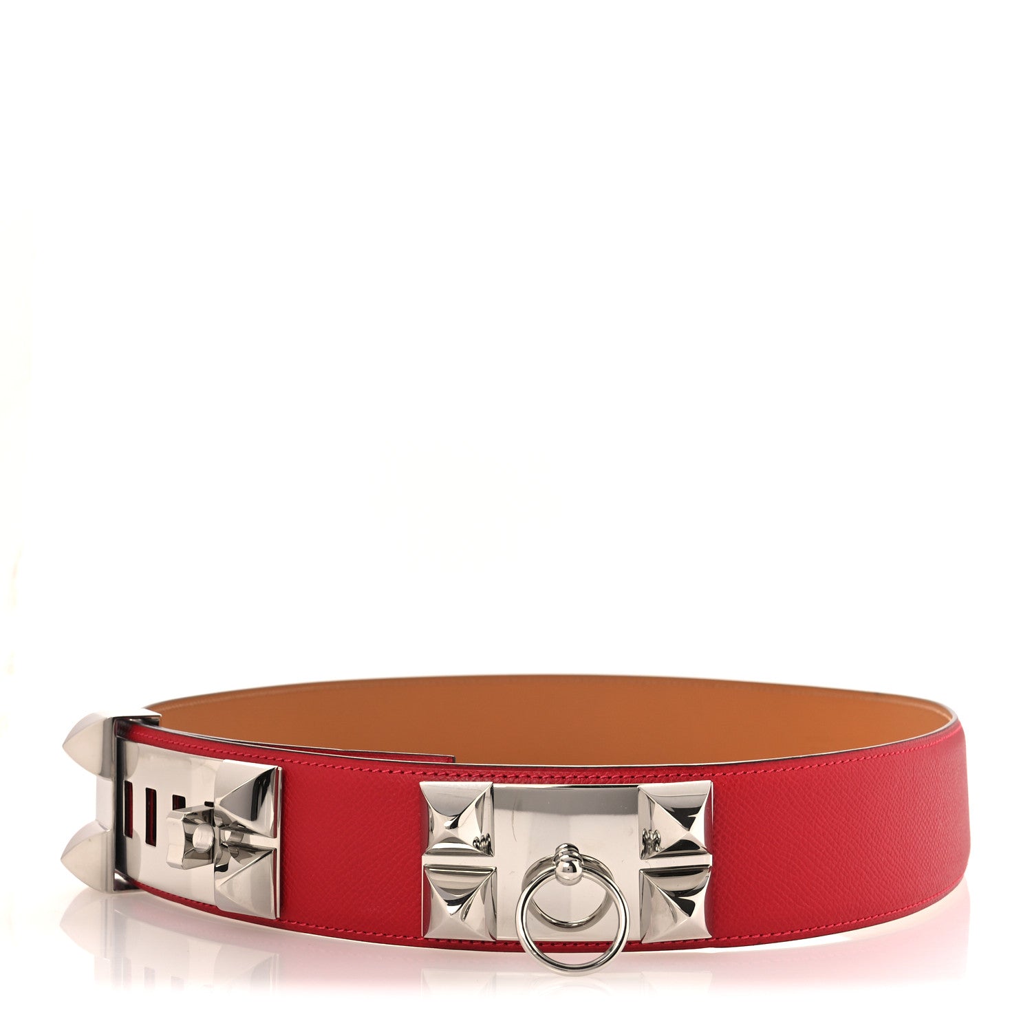 Hermes Epsom 50mm Collier De Chien CDC Belt 90 36 Rouge Casaque 1 of 6