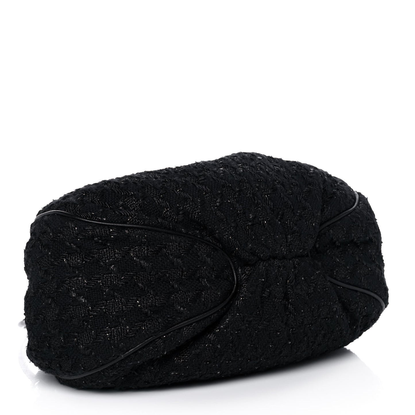 Tweed Boucle Knitting Bag Black