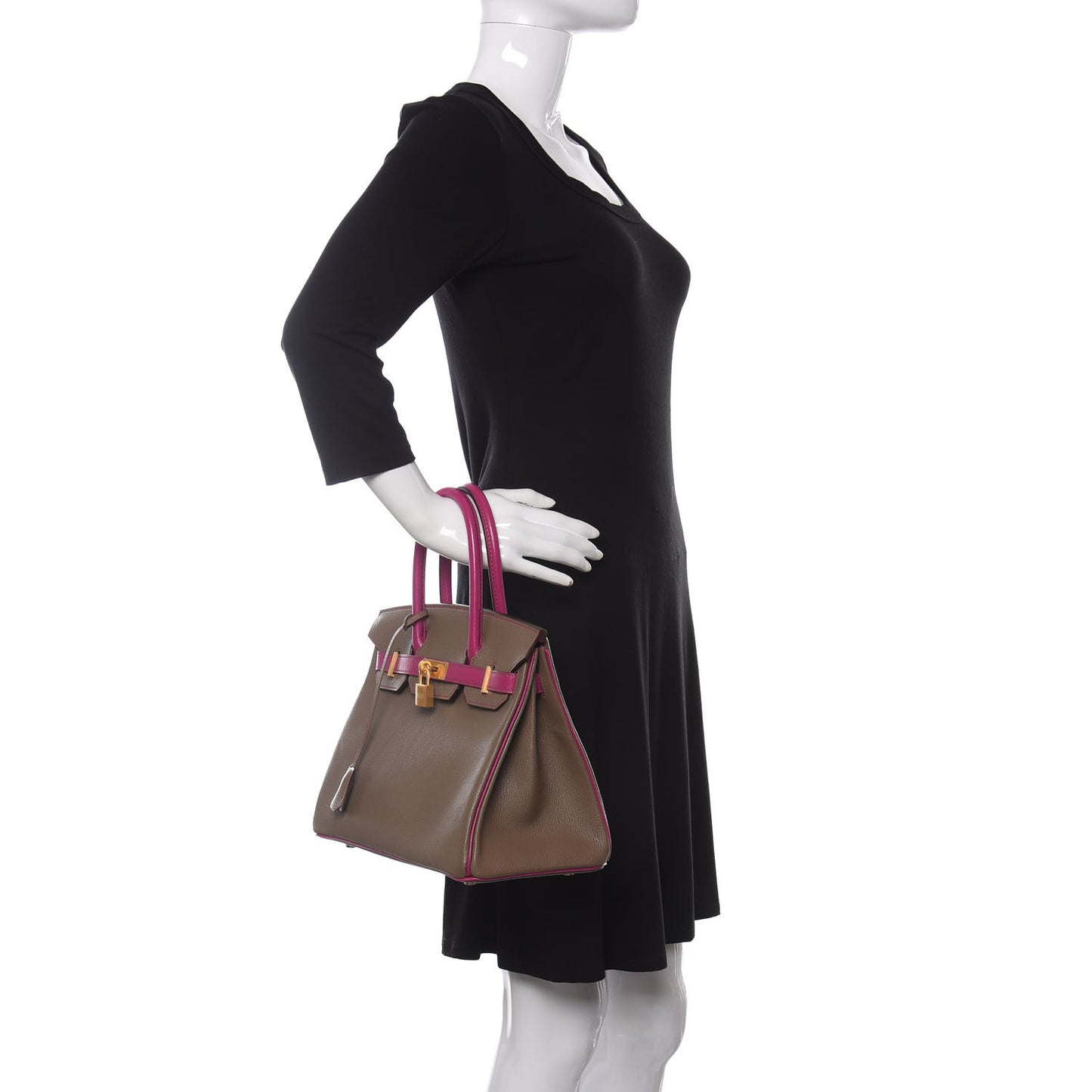 Chevre Mysore Horseshoe Birkin 30 Etoupe Rose Pourpre