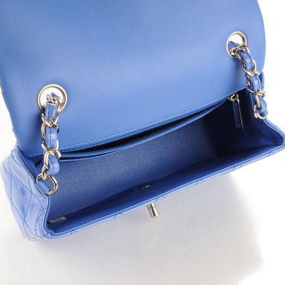 Chanel Patent Calfskin Quilted Mini Rectangular Flap Blue 5 of 7