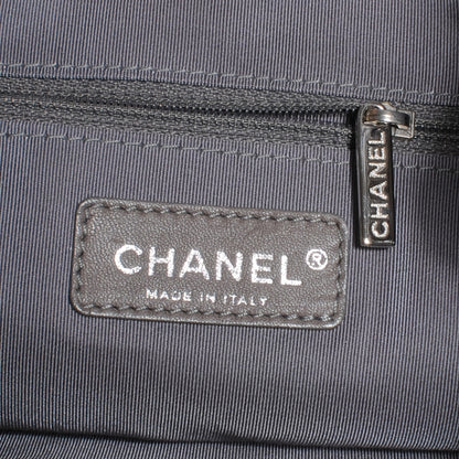 Chanel Lambskin Quilted Shoulder Bag White Black 6 of 7