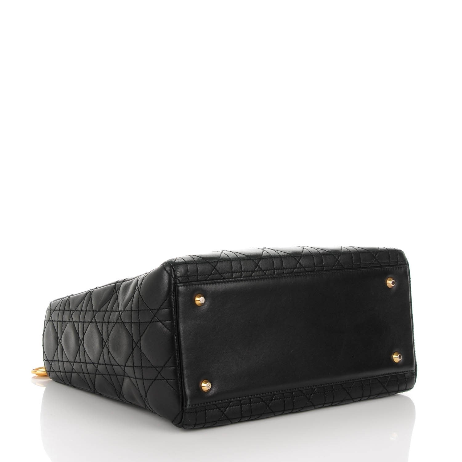 Christian Dior Lambskin Cannage Medium Lady Dior Black 4 of 9