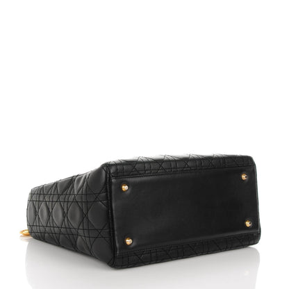 Christian Dior Lambskin Cannage Medium Lady Dior Black 4 of 9