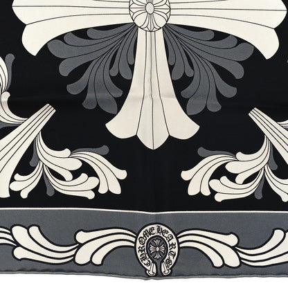 Chrome Hearts Silk Plus Cross Scarf Black White 2 of 3