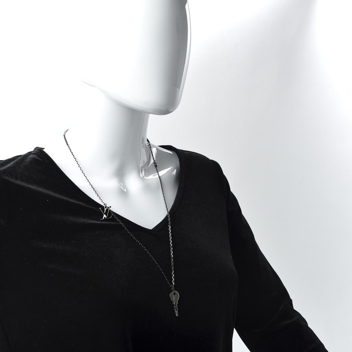 LV Initials Necklace Silver