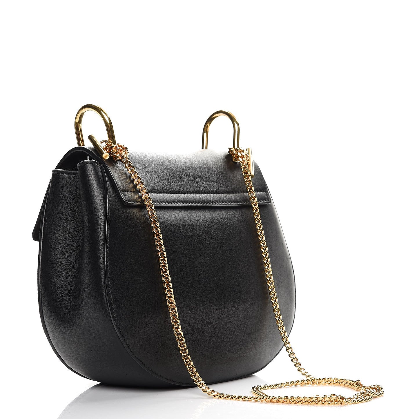 Suede Smooth Calfskin Drew Shoulder Bag Black