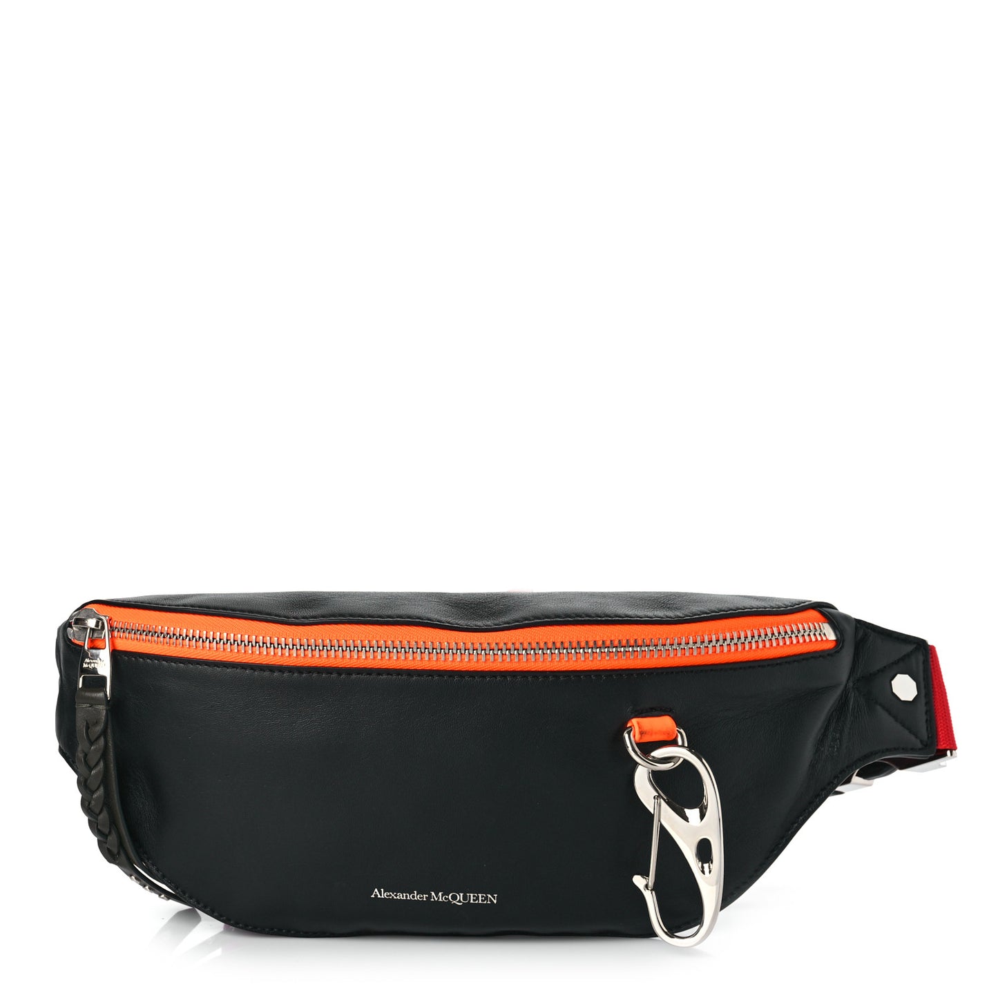 Calfskin Harness Belt Bag Black Lust Red