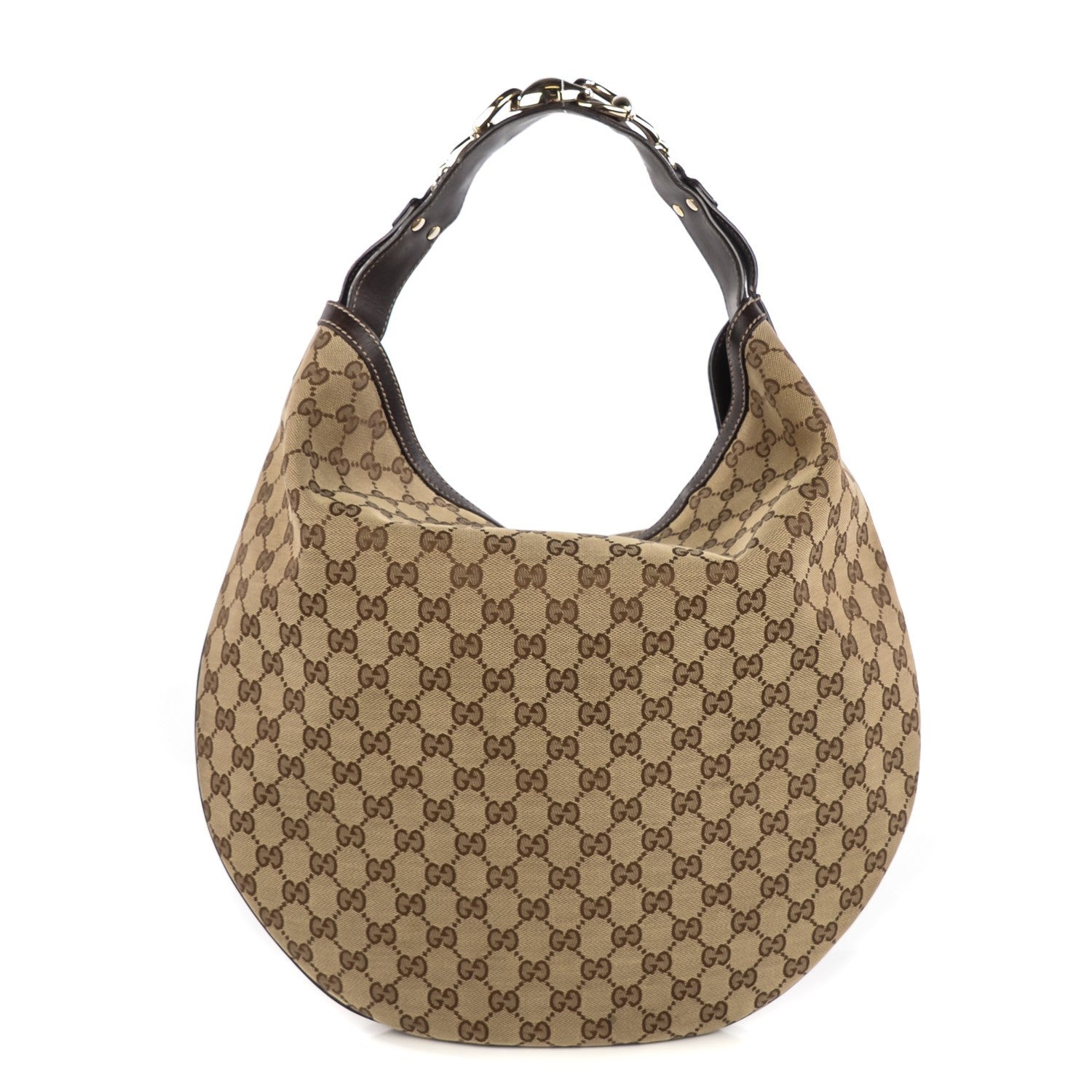Gucci Monogram Large Wave Hobo Dark Brown 1 of 7
