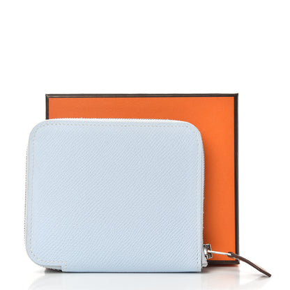Hermes Epsom Silk'in Compact Wallet Bleu Brume 8 of 8