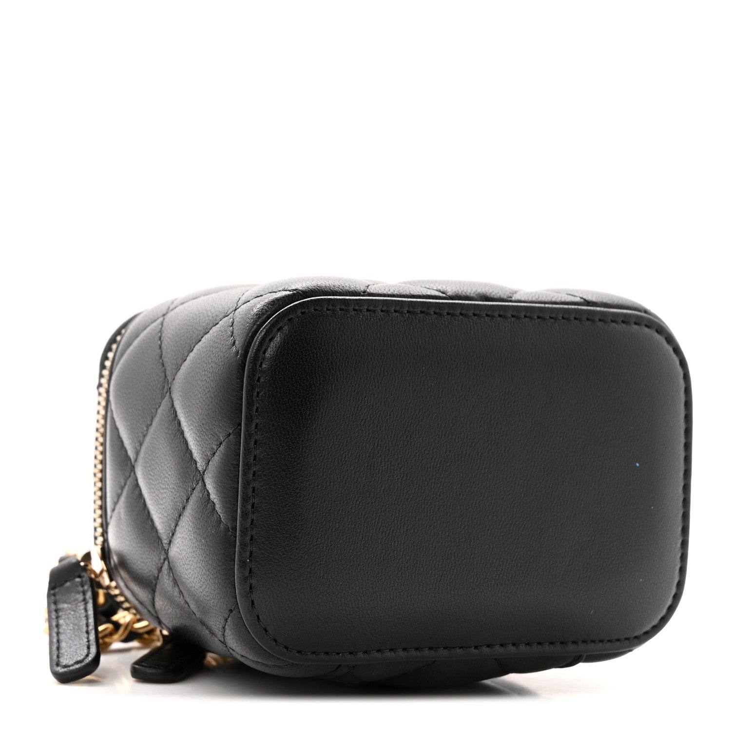 Chanel Lambskin Quilted Mini Pearl Crush Vanity Case With Chain Black 4 of 11