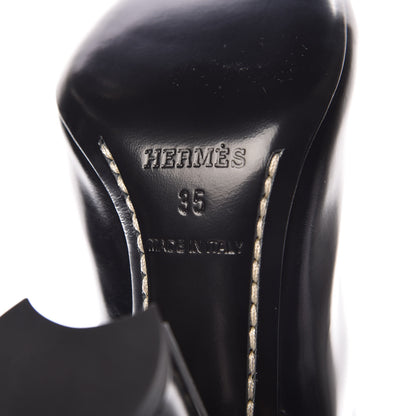 Hermes Tuscan Calfskin New York 105 Ankle Boots 35 Black 6 of 8