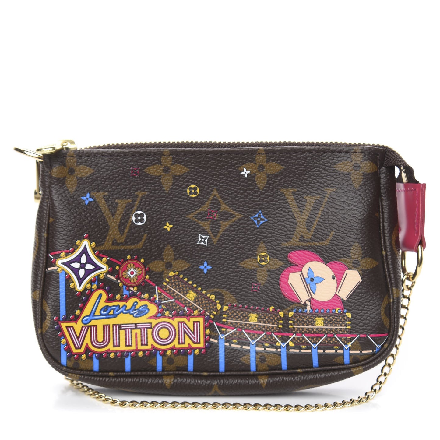 Monogram 2020 Christmas Animation Roller Coaster Mini Pochette Accessories Pivoine