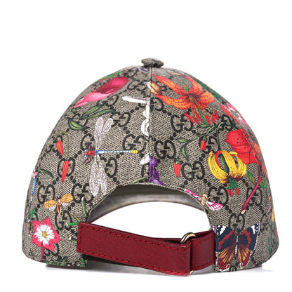 Gucci GG Supreme Flora Claudia Baseball Hat 55 XS Red 4 of 9