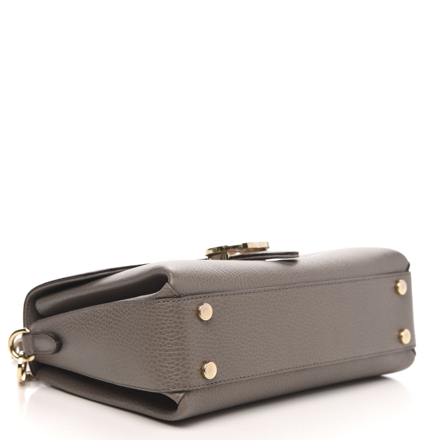 Dollar Calfskin Interlocking G Top Handle Shoulder Bag Loess