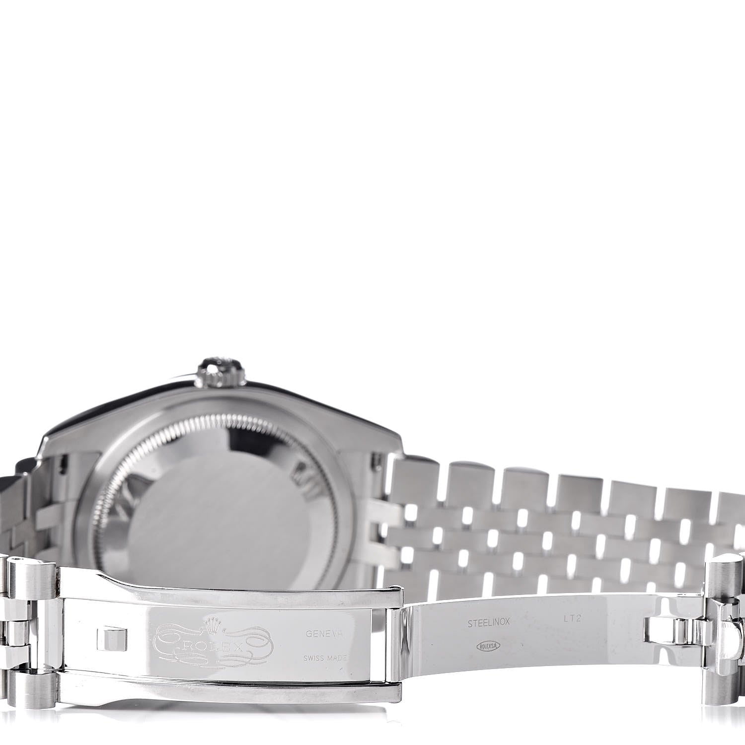 Rolex Stainless Steel 18K White Gold Diamond 36mm Oyster Perpetual Datejust Watch Pink Flowers 116244 5 of 6