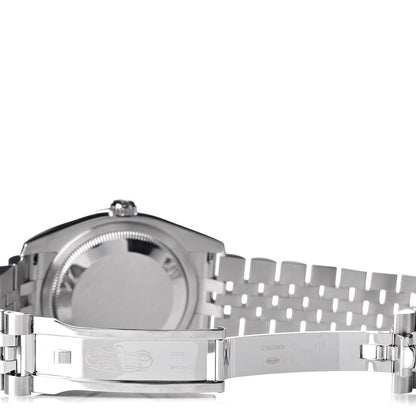 Rolex Stainless Steel 18K White Gold Diamond 36mm Oyster Perpetual Datejust Watch Pink Flowers 116244 5 of 6