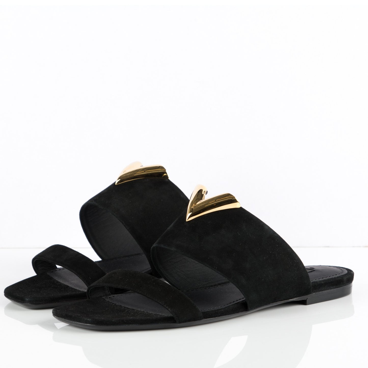 Suede Bayfront Mule Sandals 38 Black