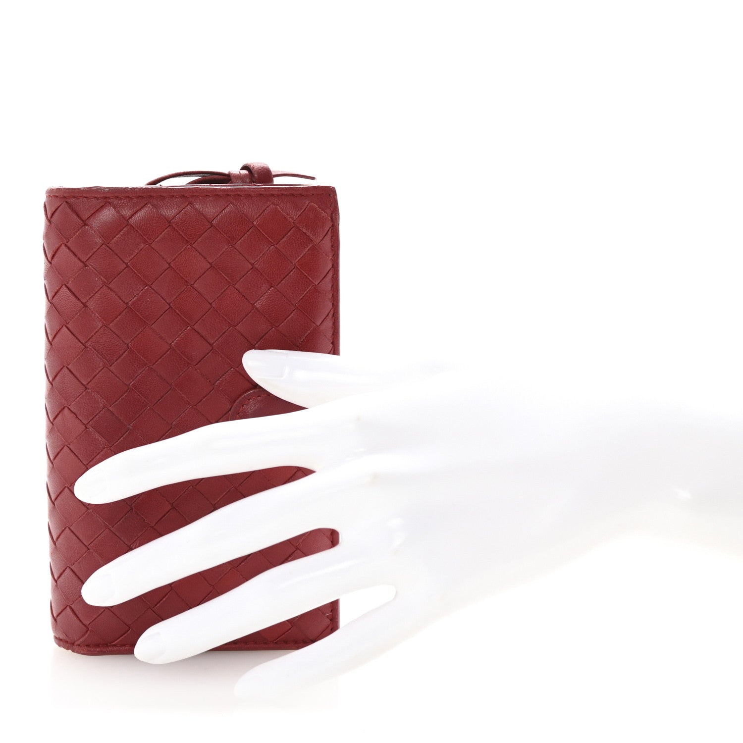 Bottega Veneta Nappa Intrecciato Continental Flap Wallet Red 2 of 8