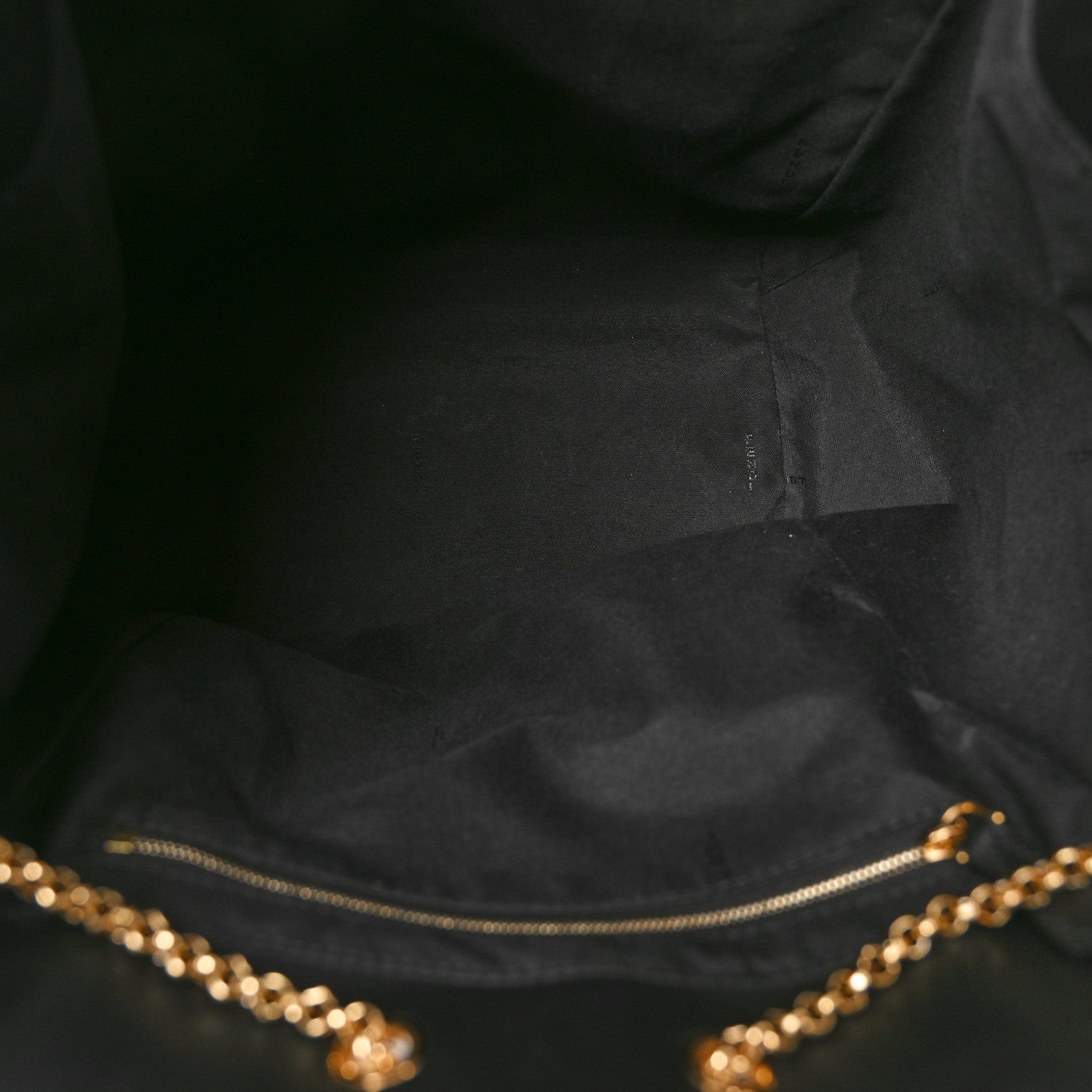 Fendi Vitello Grace King Karligraphy Chain Bucket Bag Black Bisquit 5 of 11