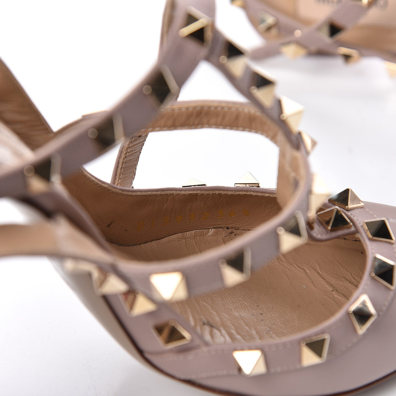 Valentino Garavani Nappa Rockstud Ankle Strap Pumps 36.5 Poudre 10 of 20