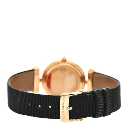 Van Cleef & Arpels 18K Yellow Gold Satin Diamond Pave Bezel Mother of Pearl 28mm Classique Quartz Watch 3 of 5