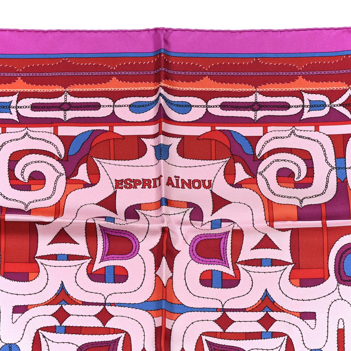 Silk Esprit Ainou Scarf 90 Fuschia Vieux Rose Rouge H