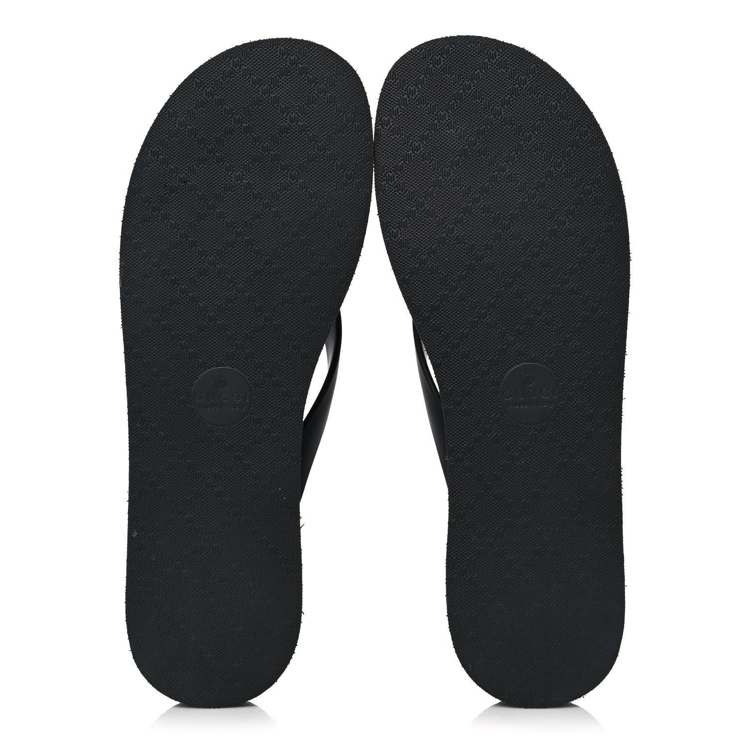Gucci Rubber Chevron Womens GG Thong Sandals 39 Black 5 of 9