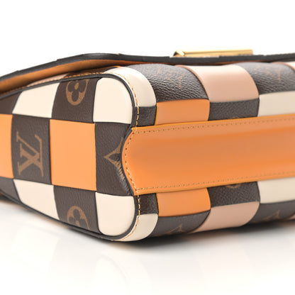 Louis Vuitton Calfskin Monogram Check Twist MM Beige White Orange 8 of 10
