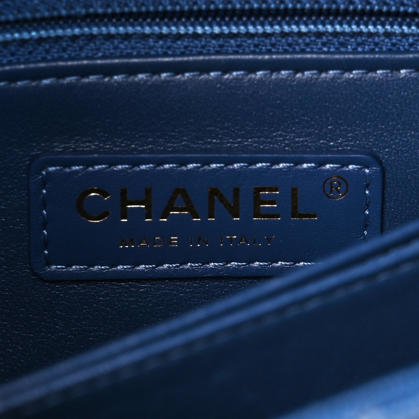 Caviar Quilted Lizard Embossed Mini Coco Handle Flap Dark Blue