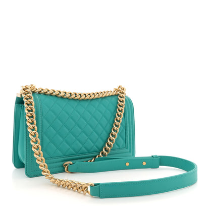 Chanel Calfskin Quilted Medium Boy Flap Turquoise 3 of 10