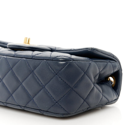 Chanel Lambskin Quilted Mini Pearl Crush Rectangular Flap Navy Blue 11 of 12