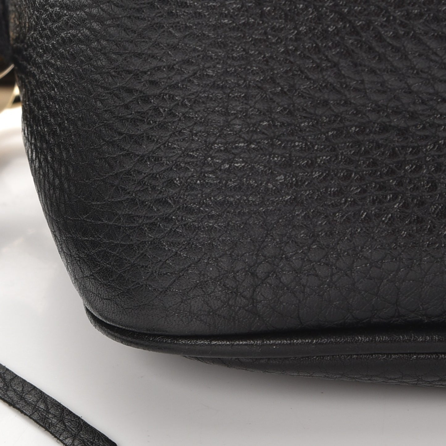 Pebbled Calfskin Small Soho Disco Bag Black