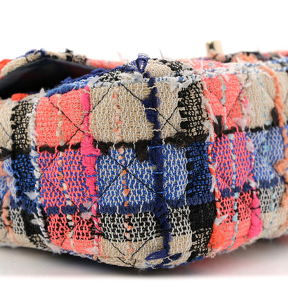 Chanel Tweed Quilted Mini Rectangular Flap Blue Orange Pink 9 of 12
