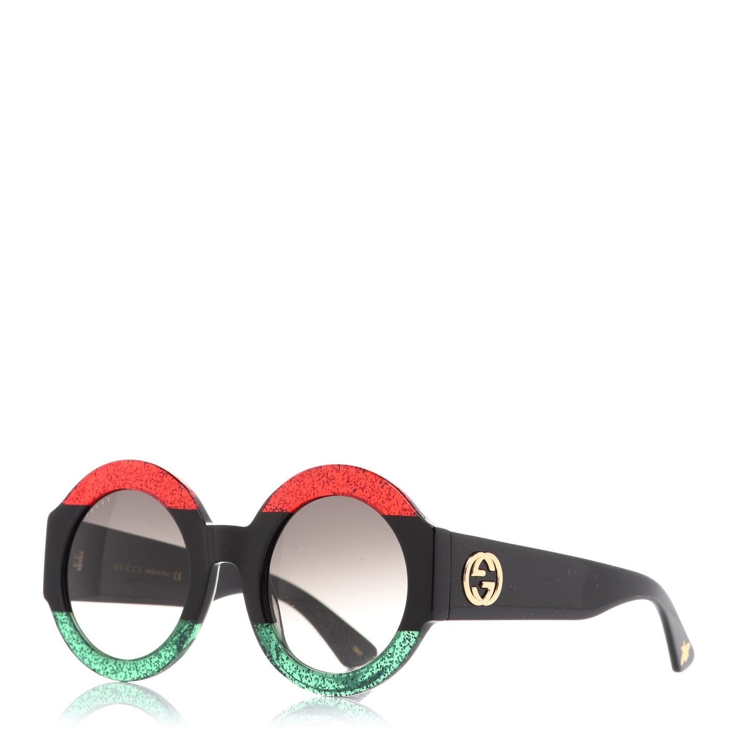 Acetate Round GG0084S Sunglasses Black Red Green