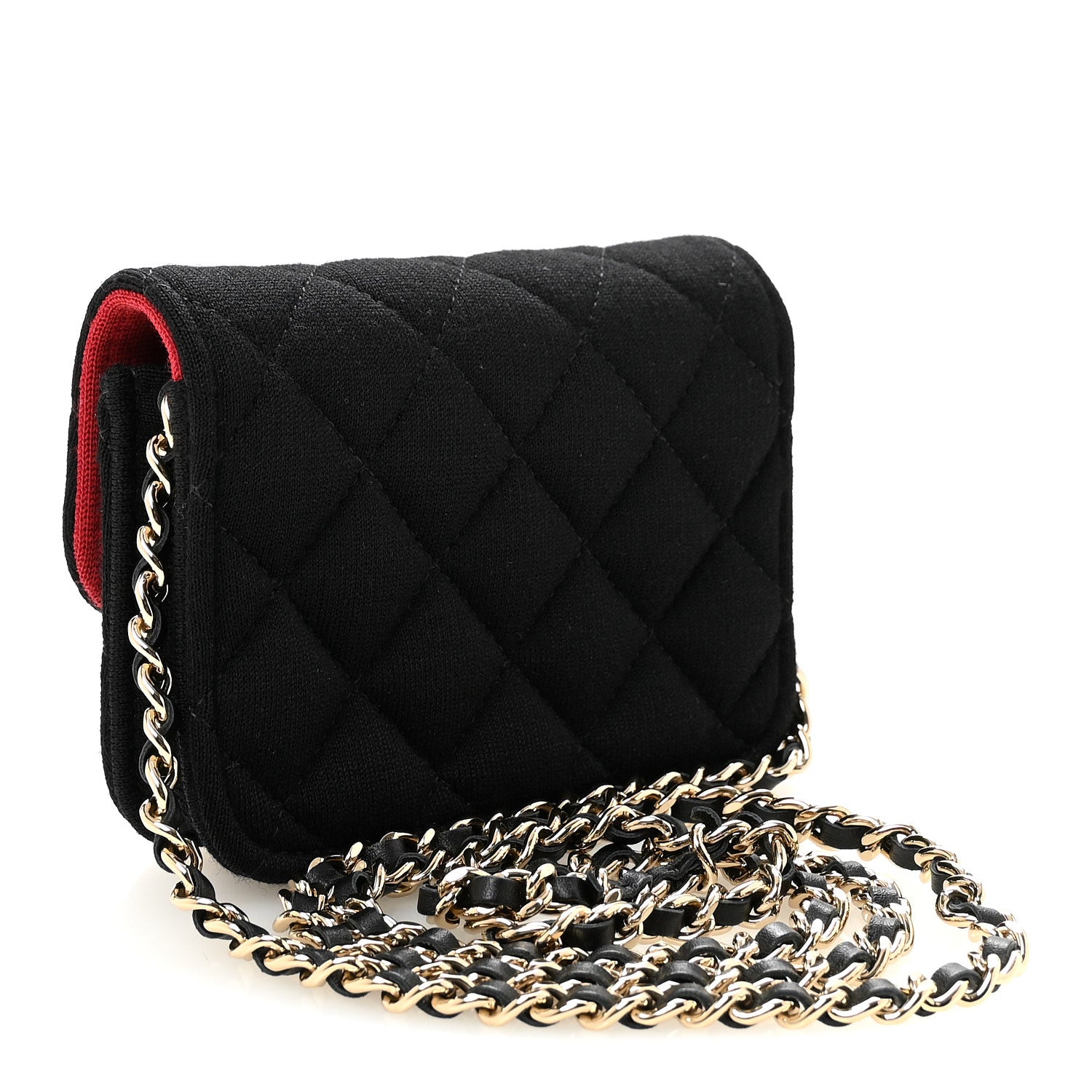 Chanel Jersey Quilted Mini VIP Clutch With Chain Black 3 of 11