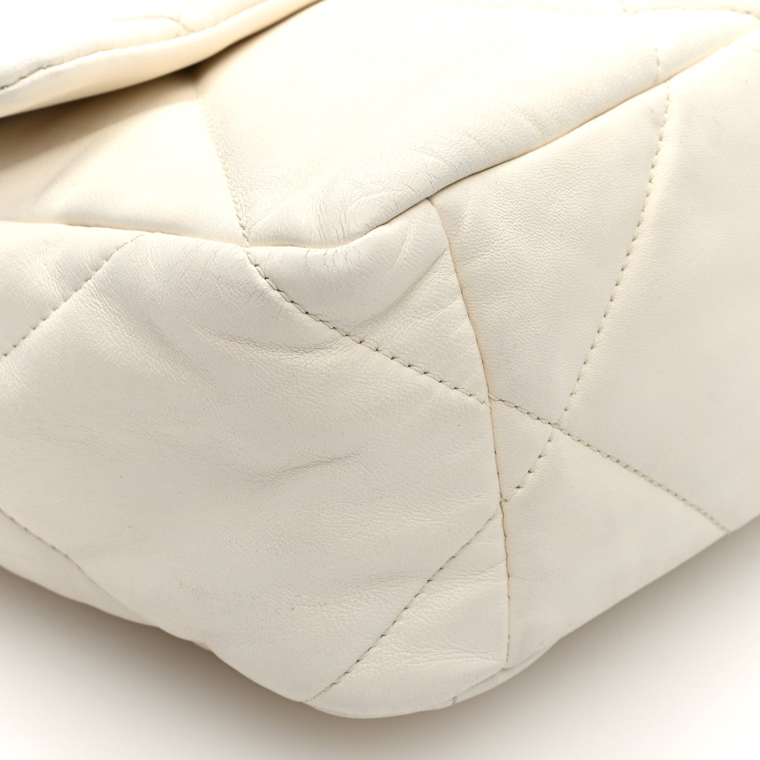 Chanel Lambskin Quilted Large Chanel 19 Flap White 9 of 10