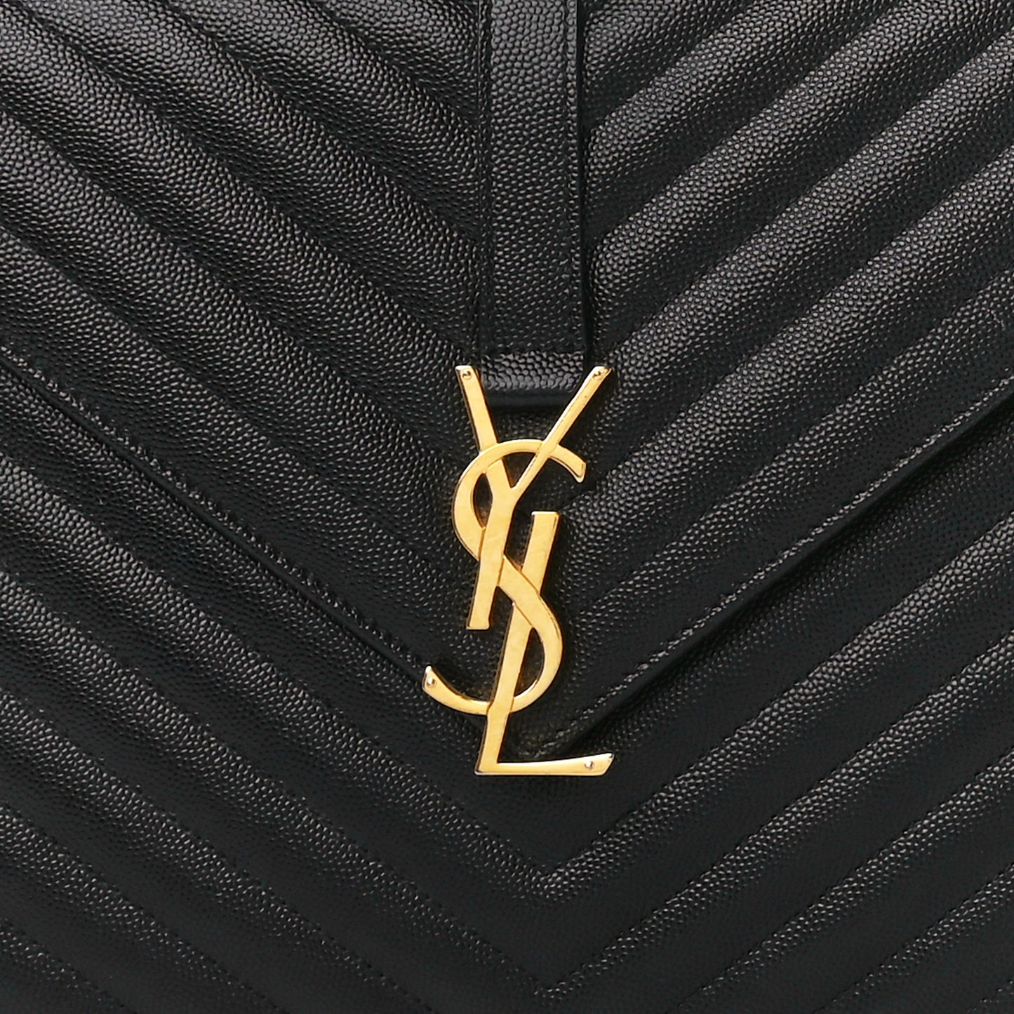 Grain De Poudre Matelasse Chevron Large Monogram Satchel Black