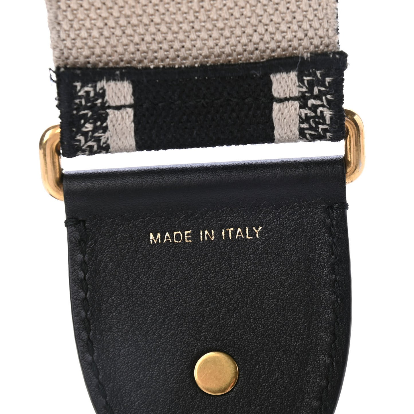 Canvas Embroidered Shoulder Strap Black