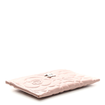 Chanel Goatskin Camellia Embossed Card Holder Light Pink 4 of 12