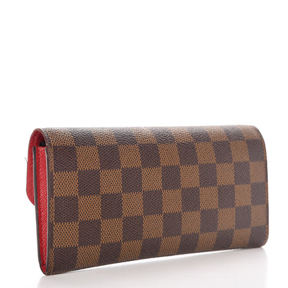 Louis Vuitton Damier Ebene Emilie Wallet Red 3 of 16