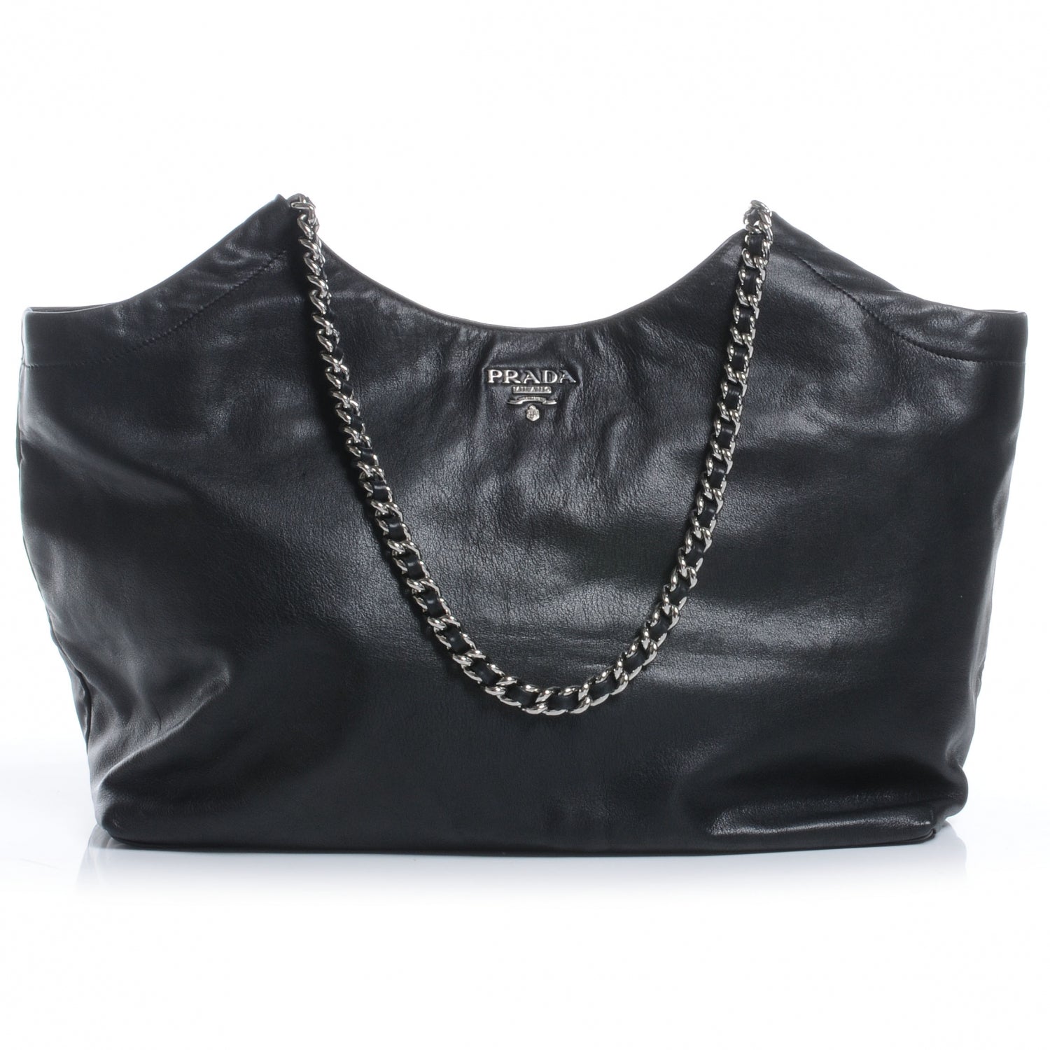 Prada Soft Calf Chain Tote Nero Black 1 of 8