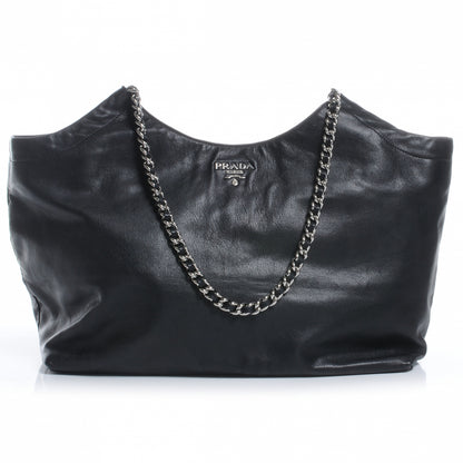 Prada Soft Calf Chain Tote Nero Black 1 of 8