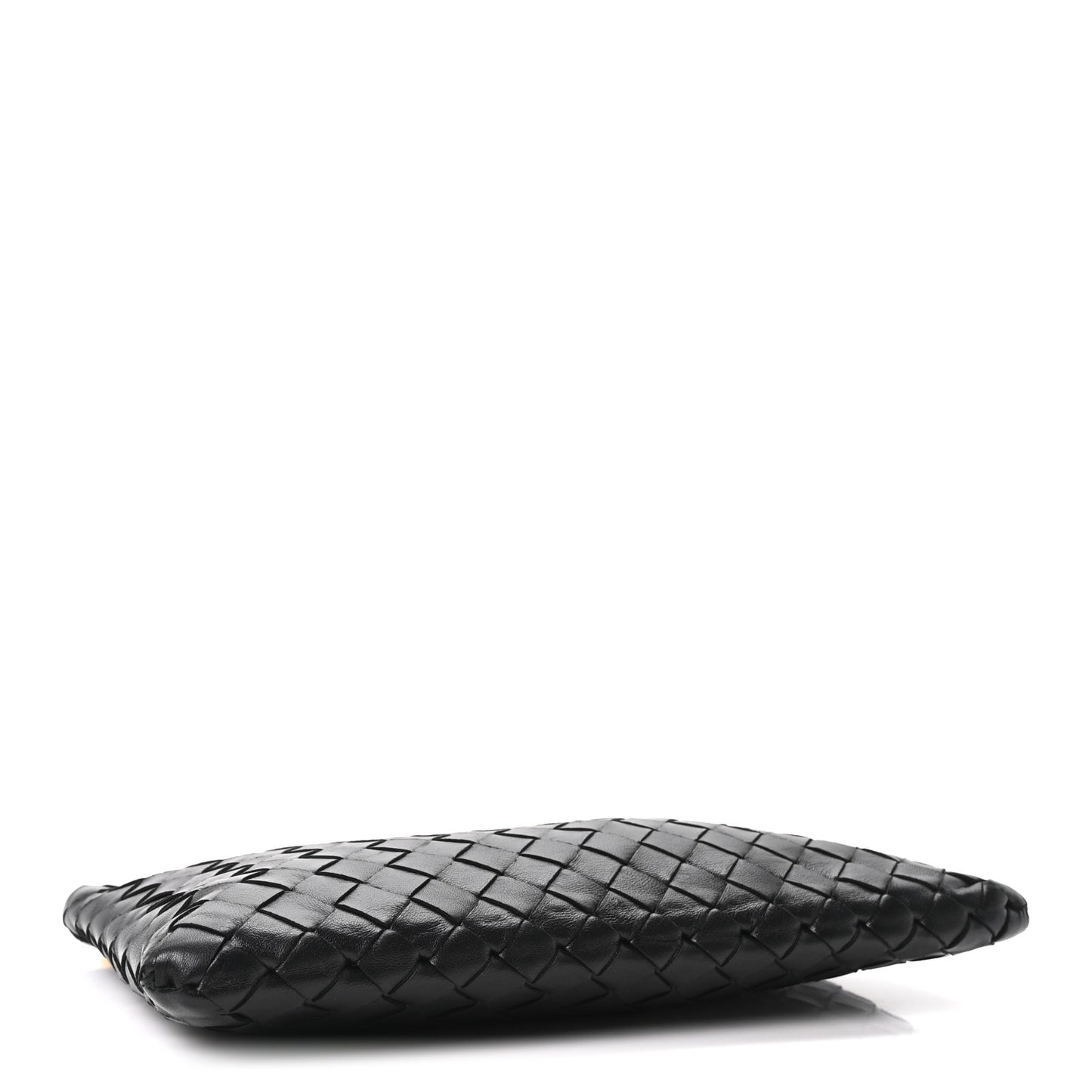 Nappa Intrecciato Medium Flat Zip Pouch Black