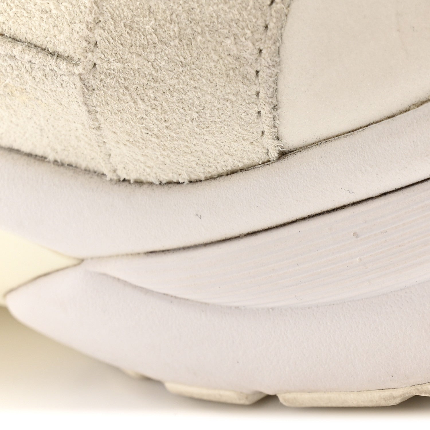 Chanel Suede Calfskin Fabric CC Sneakers 39.5 White 26 of 28